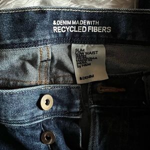 H&M  slim low waist men’s blue jeans